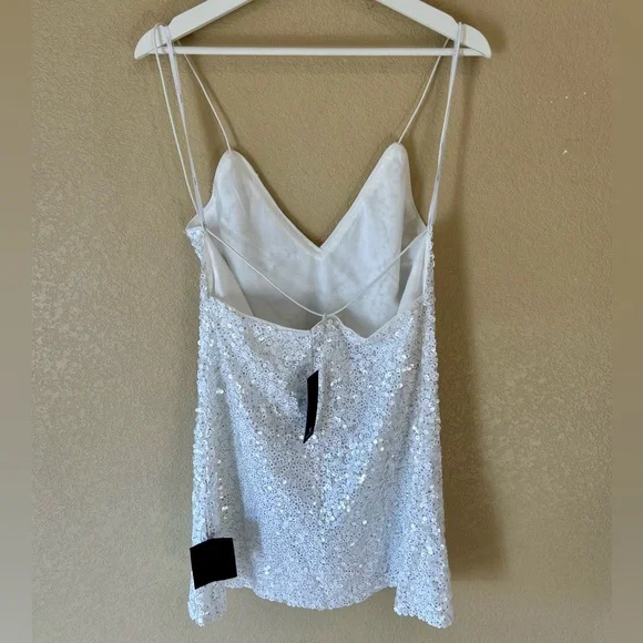 Not for sale-Lulu's NWT Force of Fashion White Backless Sequin Dress Size M